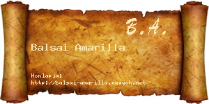 Balsai Amarilla névjegykártya
